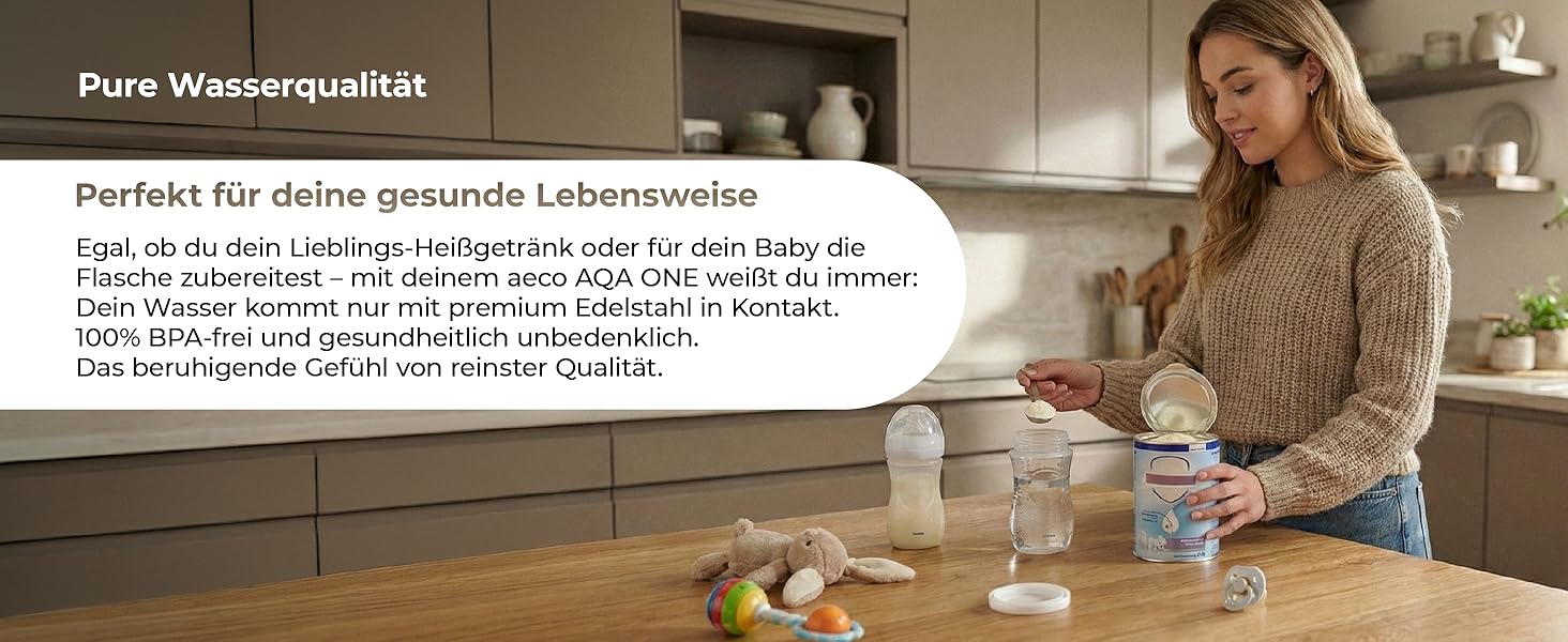 Електричний чайник Aeco AQA NEO з нержавіючої сталі, 1.7 л, 2150 Вт, без BPA, фільтр від накипу, бездротовий, CoolTouch, шампань сріблястий