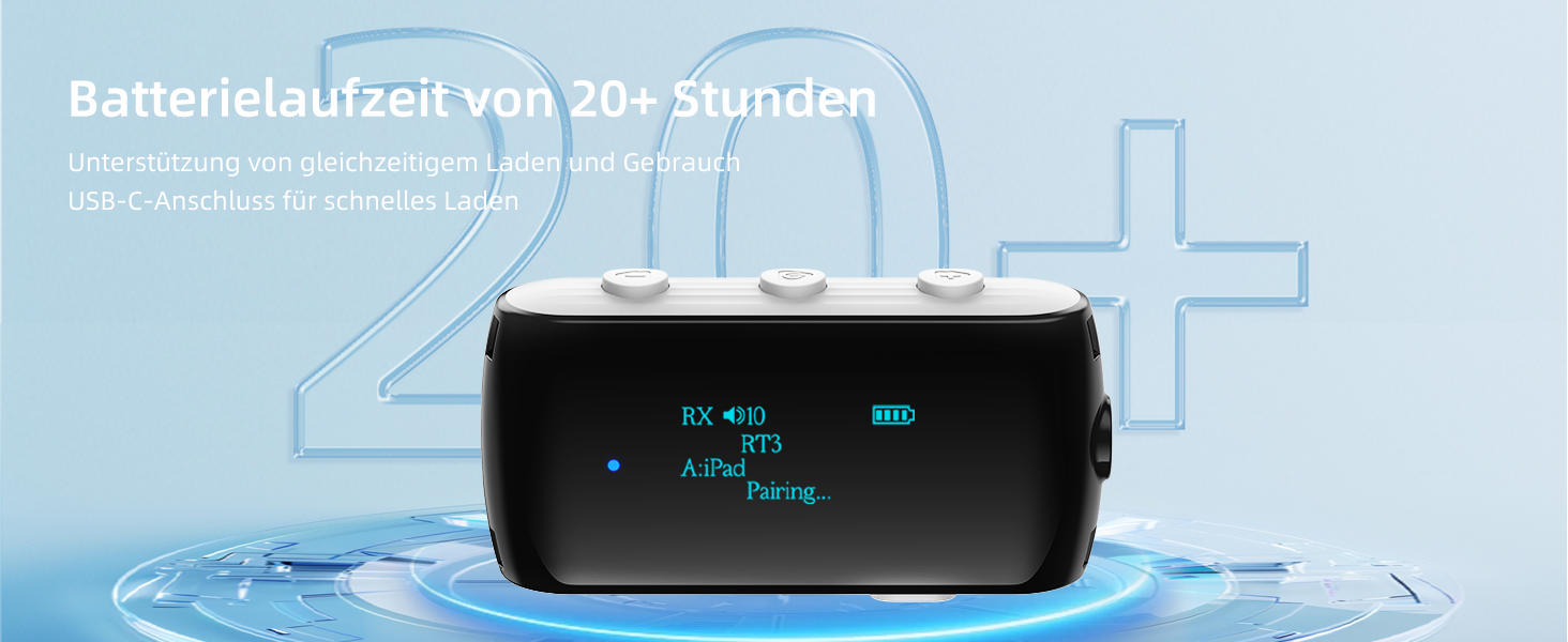 Bluetooth 5.2 адаптер для літака, передавач для 2 навушників AirPods та бездротових гарнітур (Білий)