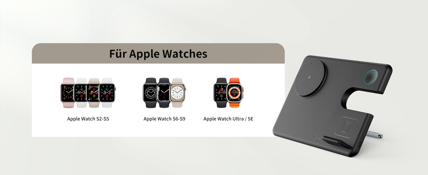 Зарядний пристрій JoyGeek 3-в-1 з MagSafe для Apple Watch, iPhone 16/15/14/13/12/Plus/Pro Max, AirPods 2/Pro 2, чорний