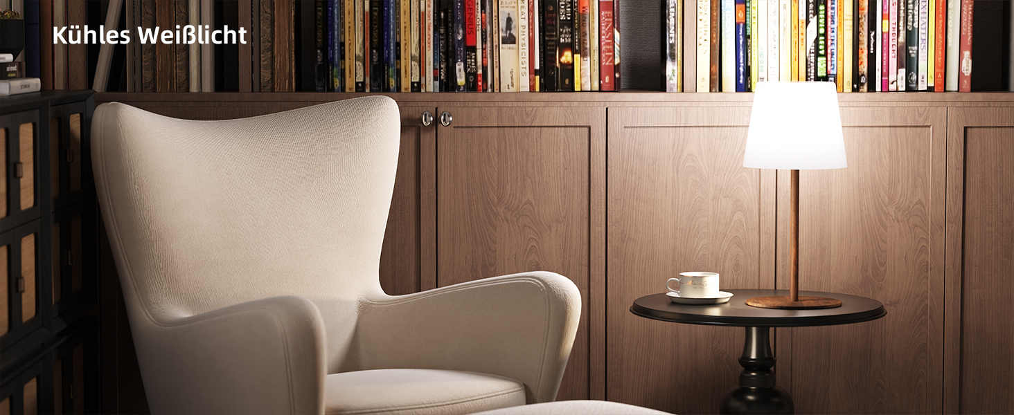 Світлодіодні настільні лампи EZVALO бездротові, 2 шт., IP65, USB-C, димування, 3 режими кольору, для дому та кемпінгу (дерев'яний колір)