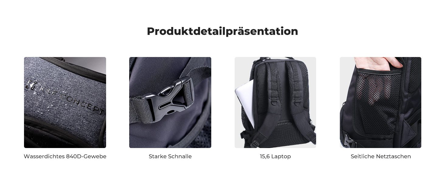 Рюкзак для фотокамери K&F Concept 25L, водонепроникний, з захистом від дощу, для DSLR/SLR, зі штативом, відділення для 16-дюймового ноутбука (сірий)