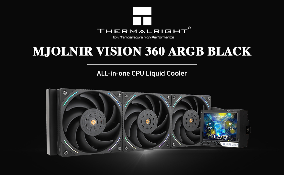 Thermalright Mjolnir Vision 360 ARGB: Смарт-рідинний кулер для CPU з IPS-дисплеєм, підтримка AM4/AM5/LGA1700/1851