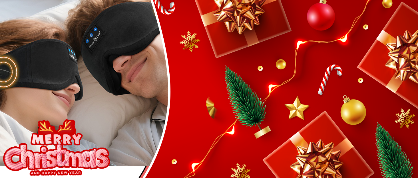 Маска для сну Musicozy з навушниками Bluetooth | 100% затемнення, для подорожей, релаксації | Подарунок для чоловіків та жінок