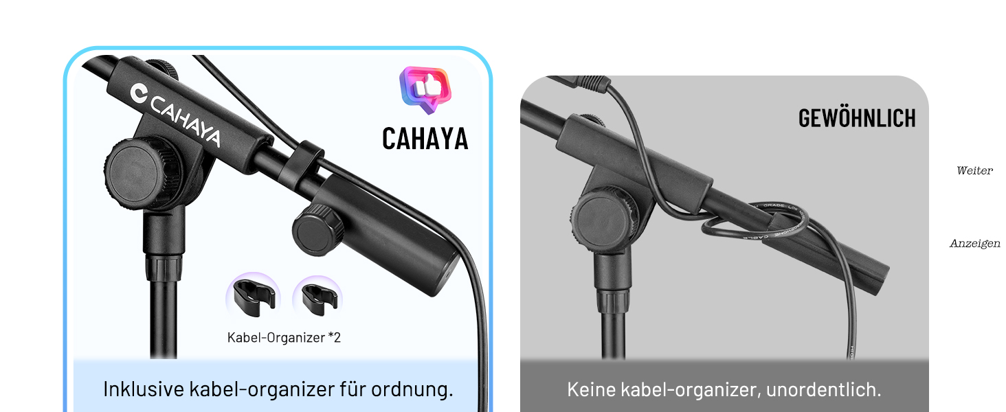 Настільний мікрофонний тримач CAHAYA 3 в 1: Регульований тримач з поворотним кріпленням 180° та кліпсою для мікрофона, підходить для конференцій, ігор та стрімінгу, CY0360 (A-подібна основа)