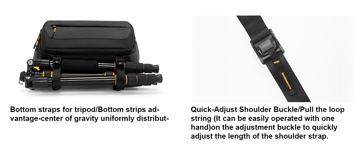 Чорна фотосумка Cwatcun для фотографів з кріпленням для штатива, водонепроникна (M)