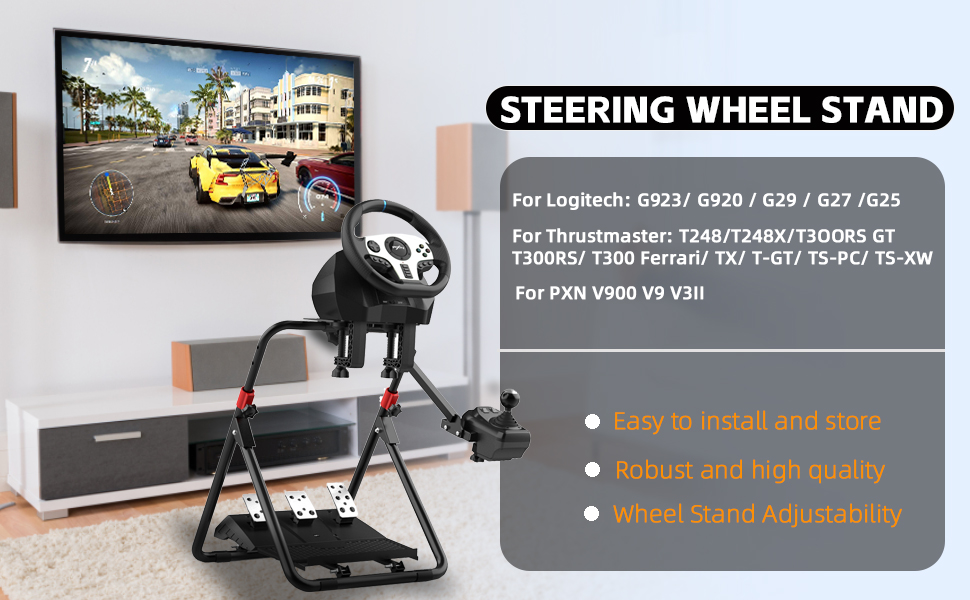 Підставка для керма PXN Racing A9 для Logitech G25 G27 G29 G920 GT500 T300RS/T300GT/T500RS/TGT/TS-PC V3 V9 V900 (складний, нахильний)
