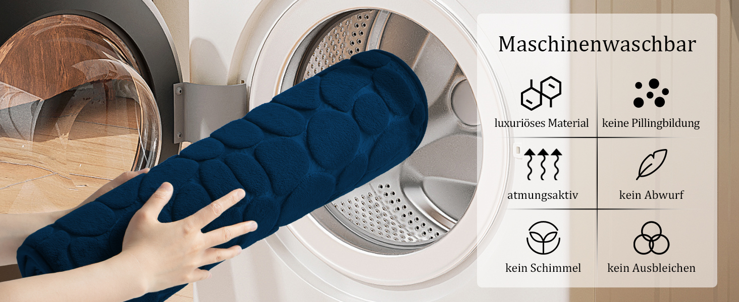 Набір килимків для ванної кімнати chakme з ефектом пам'яті (Memory Foam), протиковзкі абсорбуючі килими для підлоги, туалету та ванни, темно-сині, 3 шт.