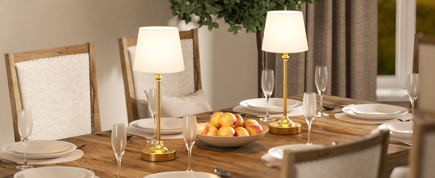 LED настільна лампа бездротова з торшером з льону, сенсорне керування, регулювання яскравості, USB-C, для спальні, вітальні, мідна, 40 см