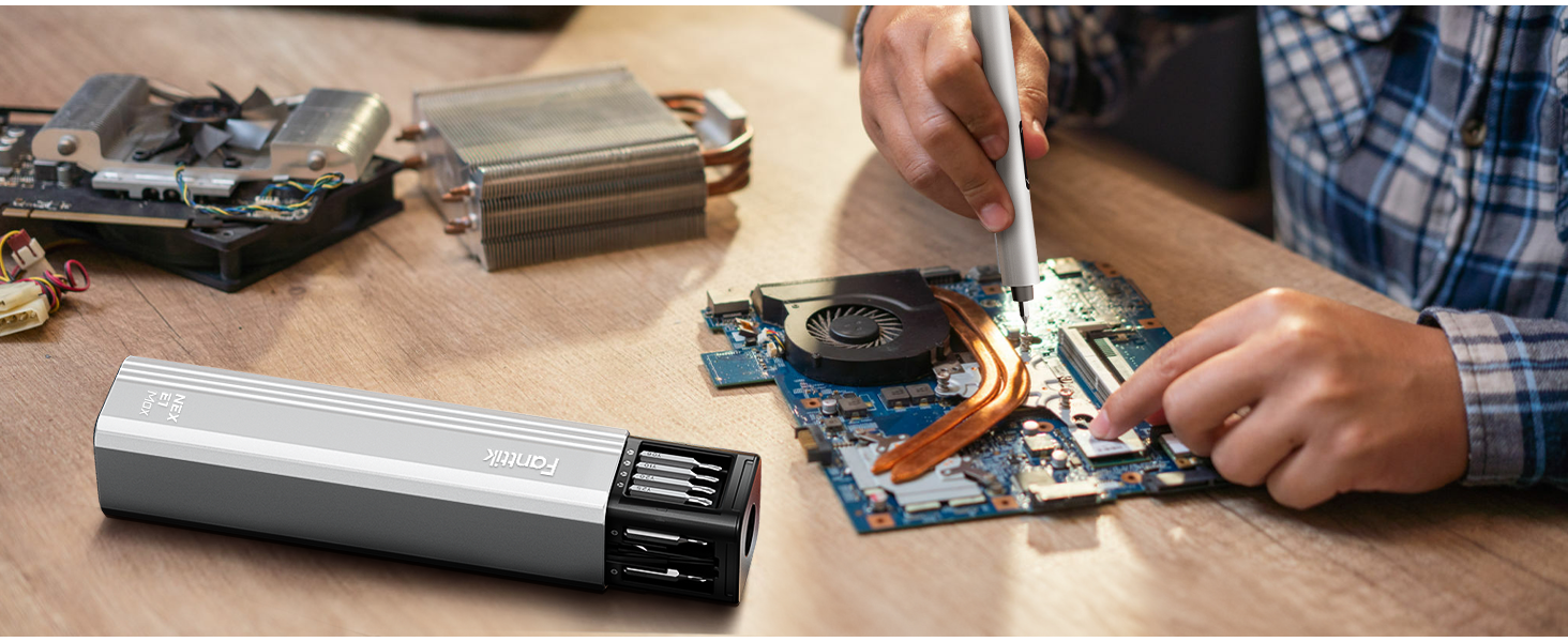 Fanttik E1 MAX: Набір прецизійних викруток 50 в 1 з акумулятором, 2 швидкості, для ремонту iPhone, ноутбуків, окулярів