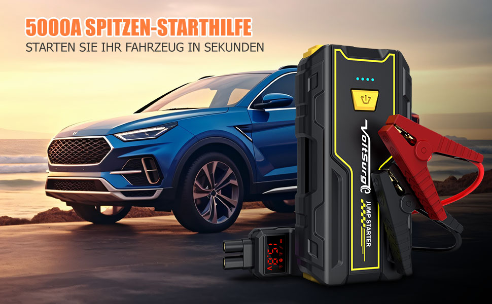 Powerbank Starthilfe VoltSurge 5000A: Зарядний пристрій для авто 12V, пусковий пристрій, LED ліхтарик