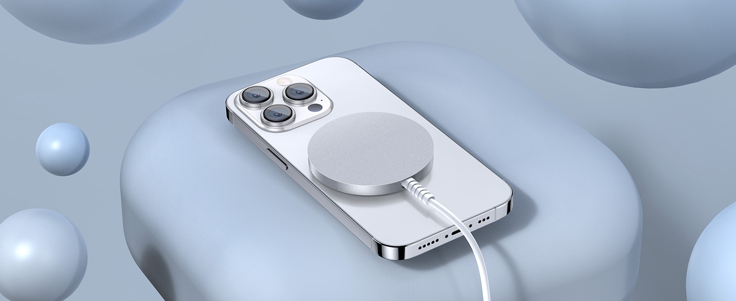Магнітний бездротовий зарядний пристрій для iPhone 17/16/15/14/13/12 та AirPods 4/3/2 Pro (2 шт., Білий)
