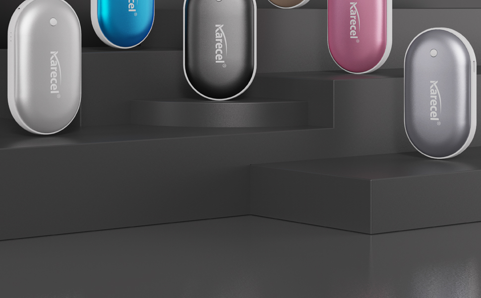 Електричний грієчка для рук Karecel 2 шт., 10400mAh, Powerbank, двосторонній нагрів, для чоловіків та жінок, чорний