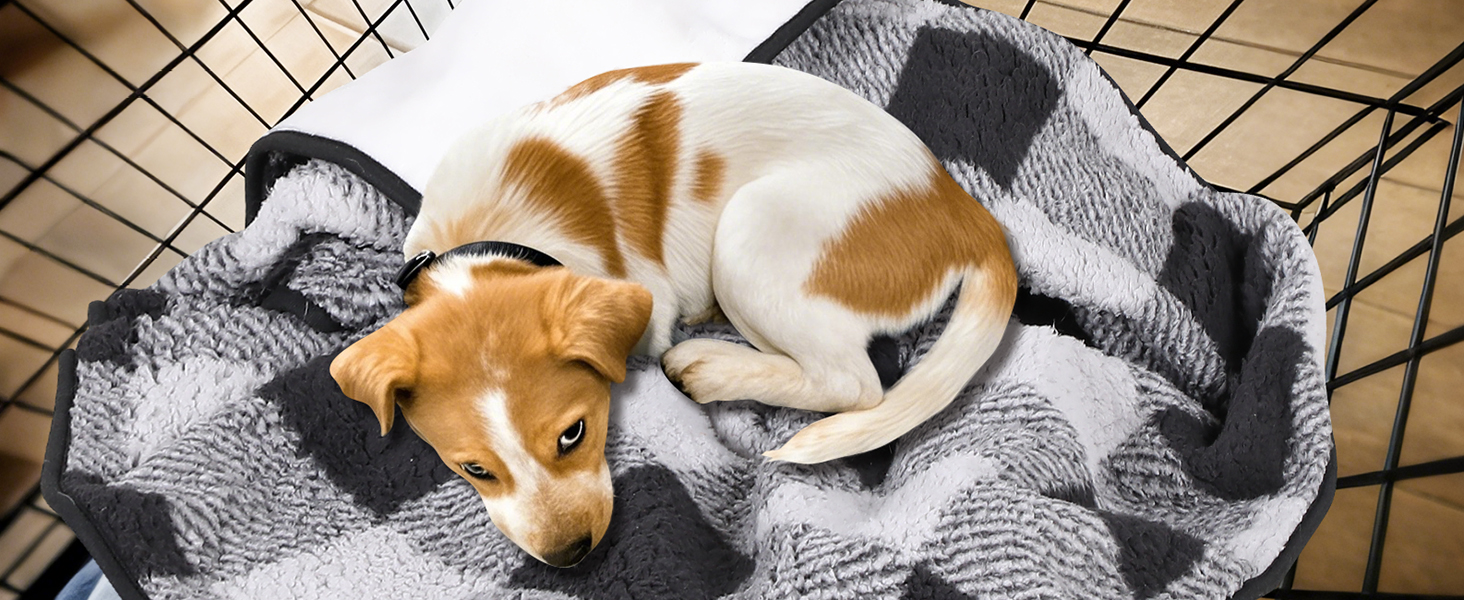 Водонепроникний килимок для собак, 152x127 см, фланель та шерпа, для середніх та великих собак, чорний в клітинку