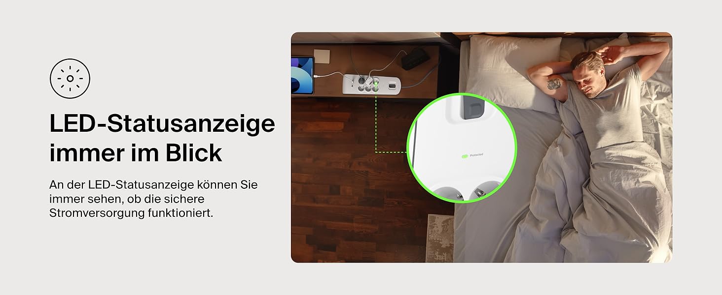 Мережевий фільтр Belkin з USB, 8 розеток, 2.4A, 2м кабель, для дому та офісу