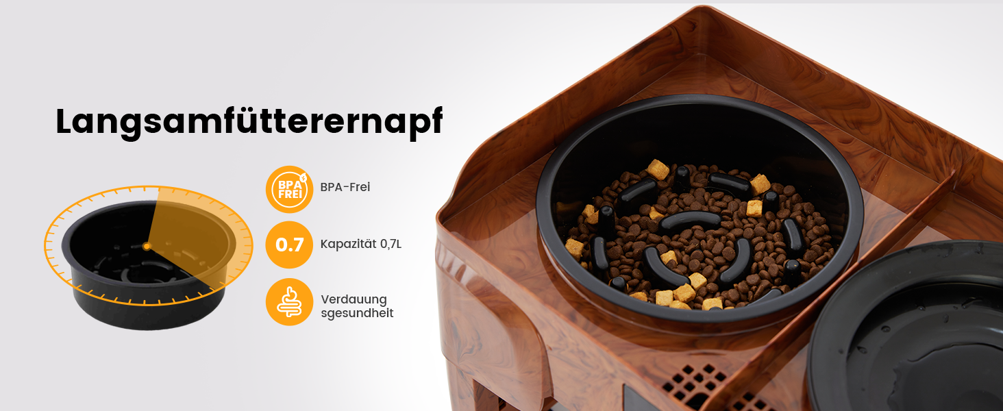 Підвищена годівниця для собак Gardner 2-в-1: миска для води без розливу та миска для повільного годування з регульованою висотою, 5 рівнів, протиковзна, для середніх та великих собак