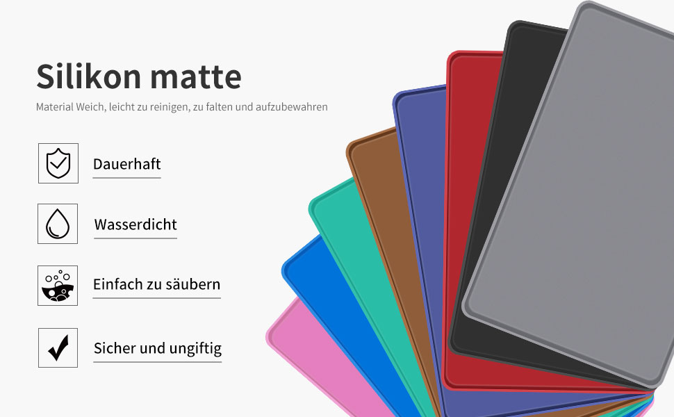 Силіконові килимки для тварин - водонепроникні килимки для собак та котів з піднятими бортиками. Розмір 53 x 37 см (1 шт.)