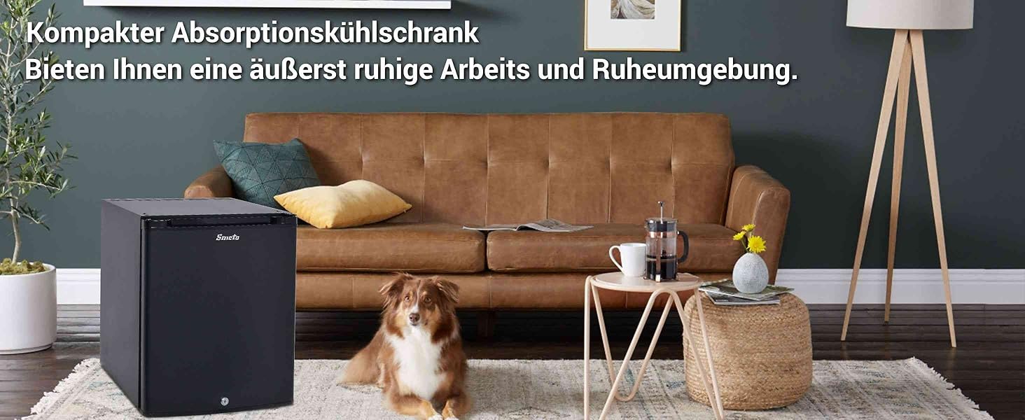 Міні-холодильник SMETA 48L з морозильною камерою, 230V. Тихий настільний холодильник для офісу, кемпінгу, спальні та готелю. Регульована температура 0-10°C, 39dB.