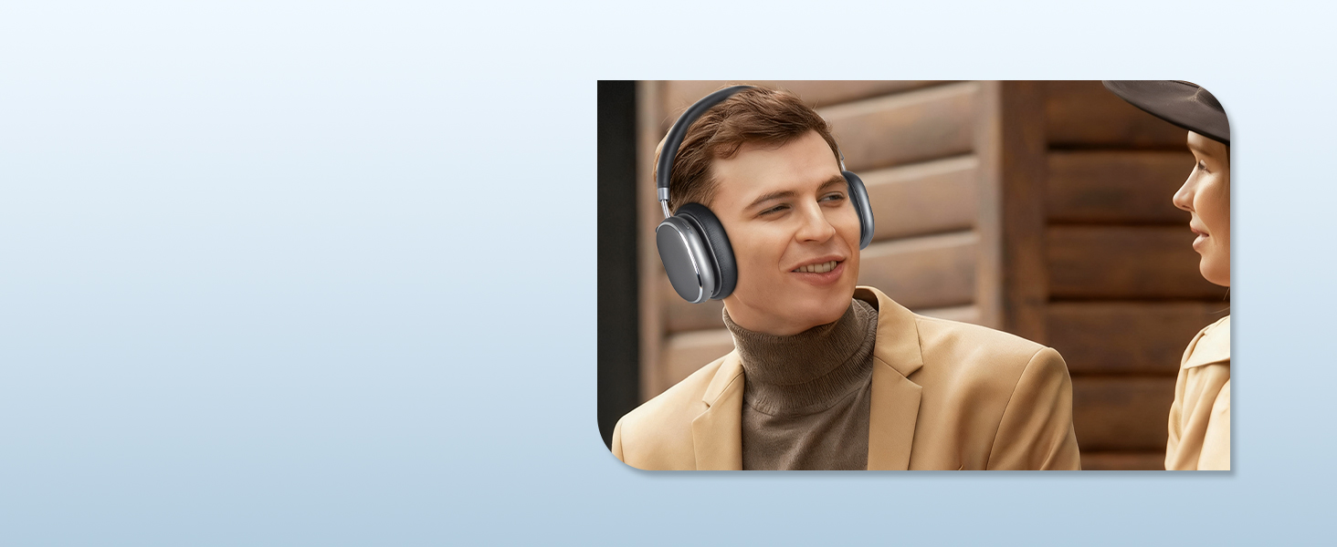 Навушники бездротові Bluetooth 6.0 NC95 з активним шумозаглушенням, регульованим колесом, 120+ годин роботи, персоналізація EQ через додаток, сірий