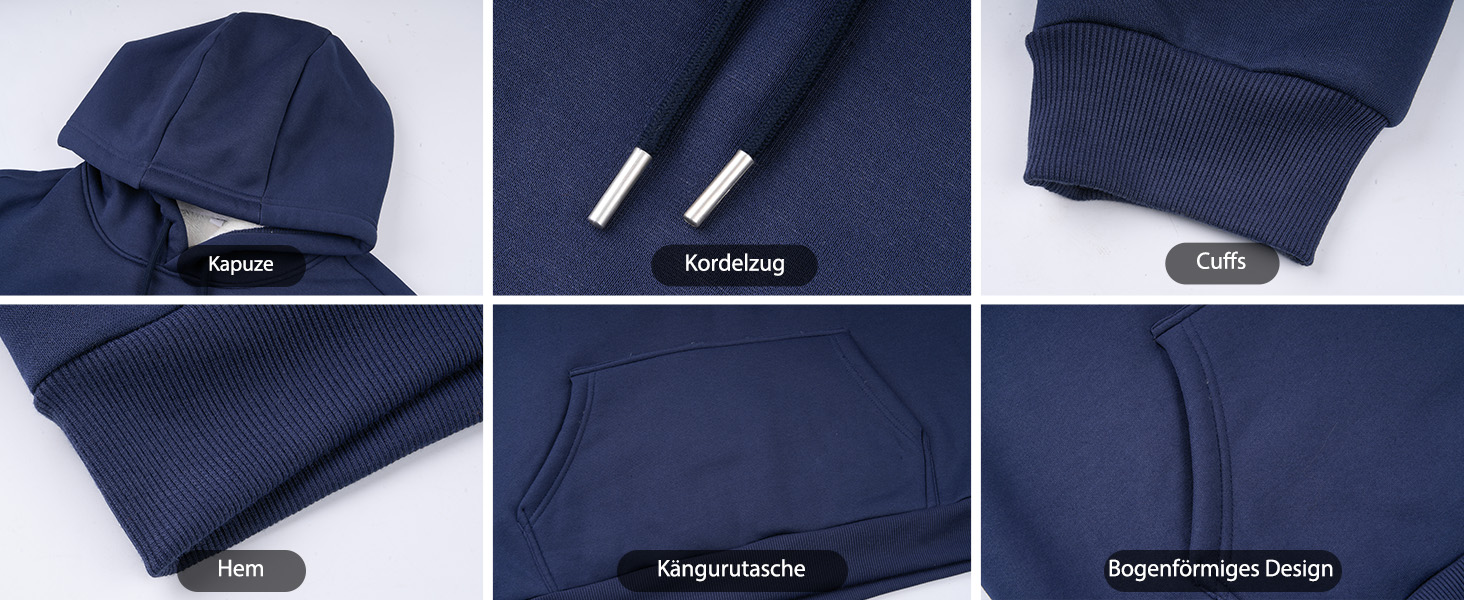 Чоловічий теплий худі з капюшоном (синій, L)