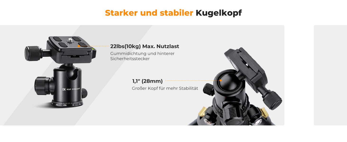 Штатив K&F Concept O234A1: 163 см, для камери та смартфона, легкий туристичний штатив з алюмінію