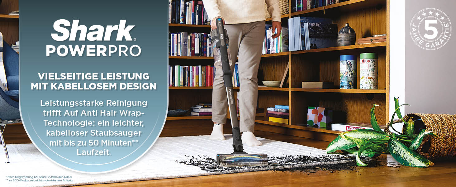 Пилгопоглинач Shark PowerPro бездротовий, акумуляторний, для тварин, алергіків, килимів та твердих поверхонь, з LED-підсвічуванням та гнучким гофрованим всмоктувальним шлангом, Navy Blue, IZ380EU (Срібло та Mauve)