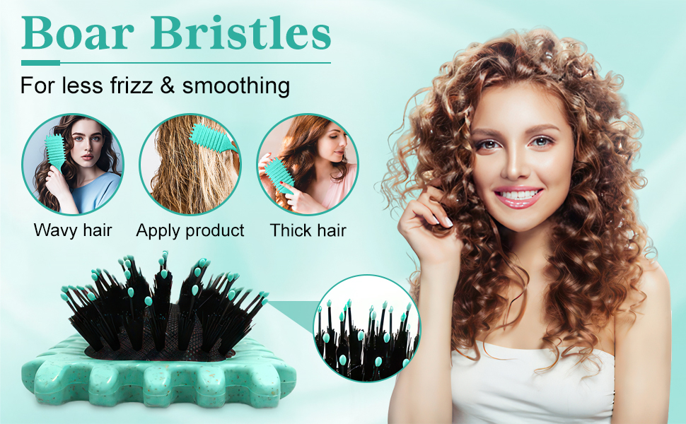 Щітка для локонів Lockenbürste – антистатична стилінг-щітка з вентиляційним дизайном для мокрого та сухого волосся, ідеальна для кучерявого волосся та додання об'єму (зелена)