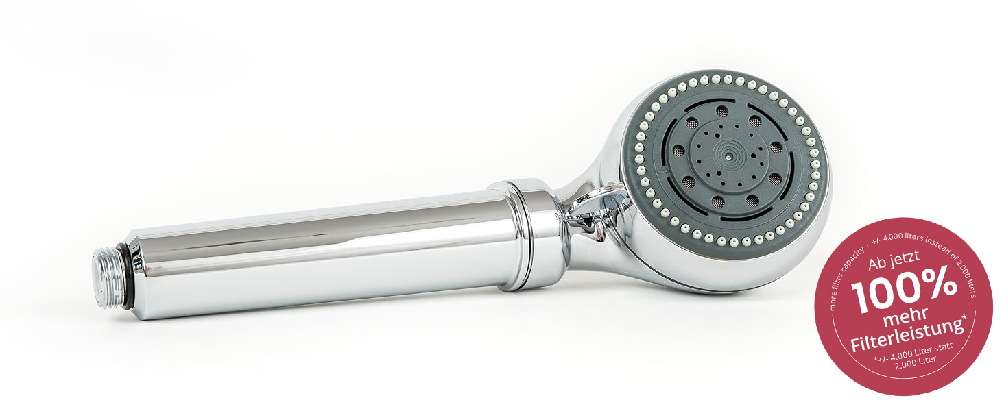 Legionella Filter Showerhead Safety Chrome | Medical Technology | Certified | Immediate Protection | Discreet | High Quality