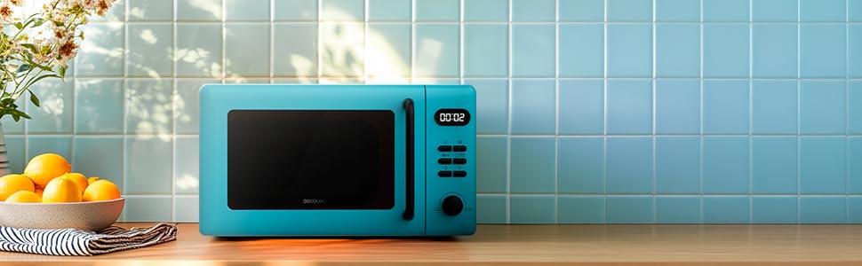 Мікрохвильова піч Cecotec Digitale Proclean 20L з грилем, 700W, блакитна