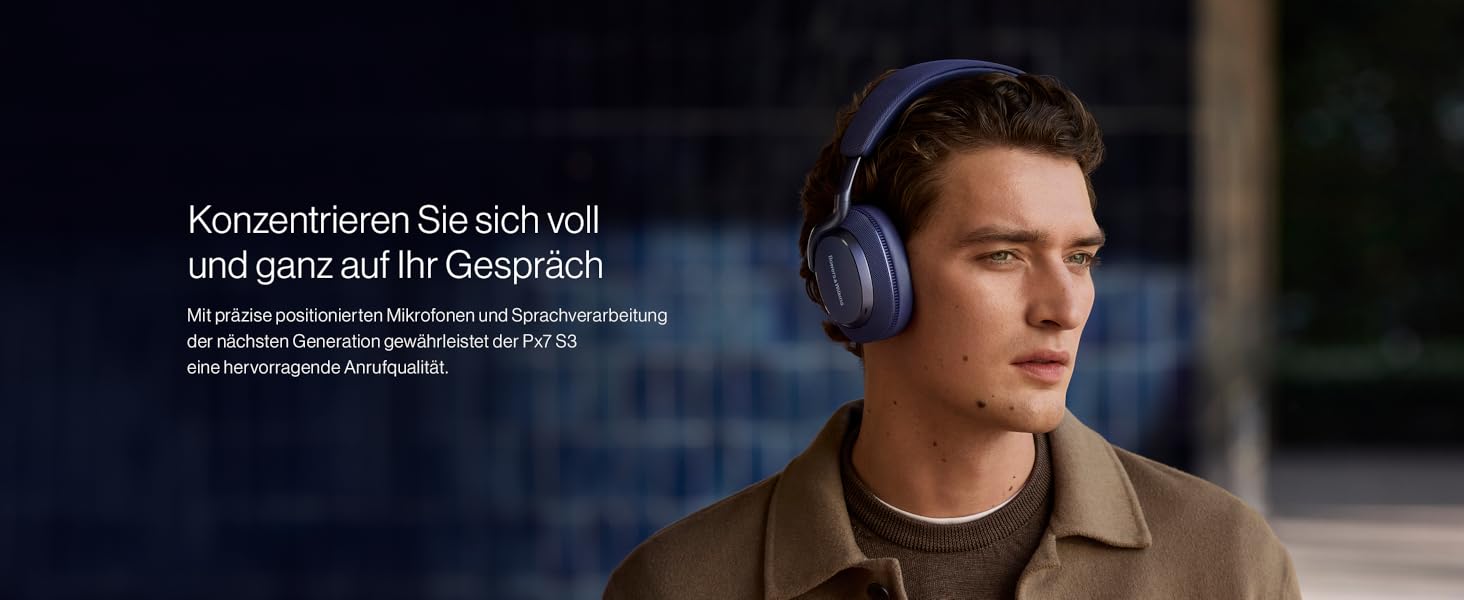 Навушники Bowers & Wilkins Px7 S3: бездротові, з активним шумопоглинанням, aptX™ Lossless, швидка зарядка, 30 годин роботи, 8 мікрофонів - чорний