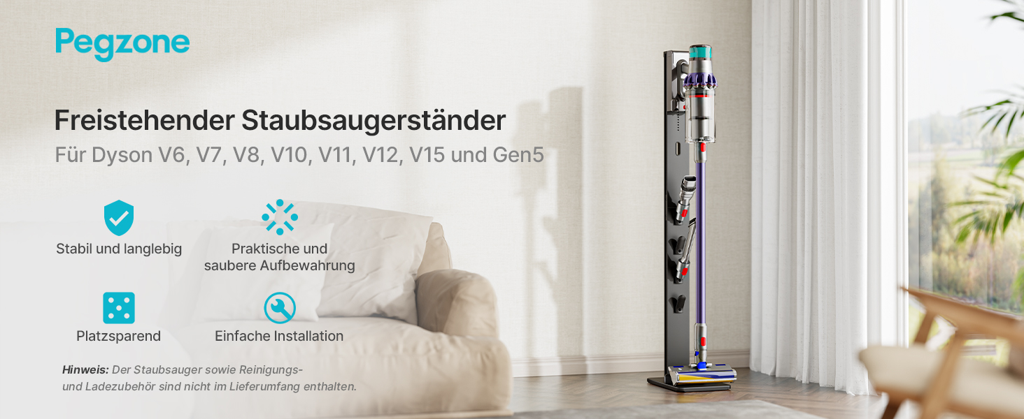 Підставка для пилососів Dyson з 4 гачками та 4 полицями, сумісна з серіями Gen5, V15, V12, V11, V10, V8, V7 та V6, без свердління, для зберігання пилососа та аксесуарів