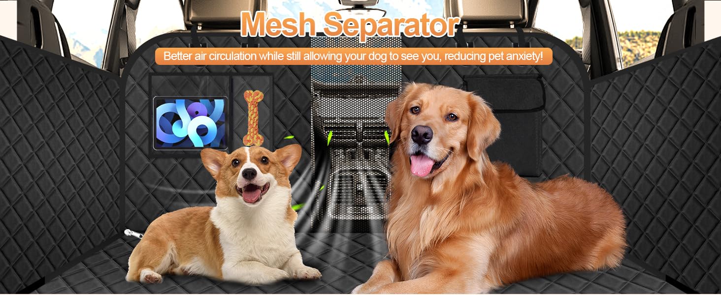 Захисний чохол на заднє сидіння авто для собак, чорний, 155x72 см (для позашляховиків/вантажів)