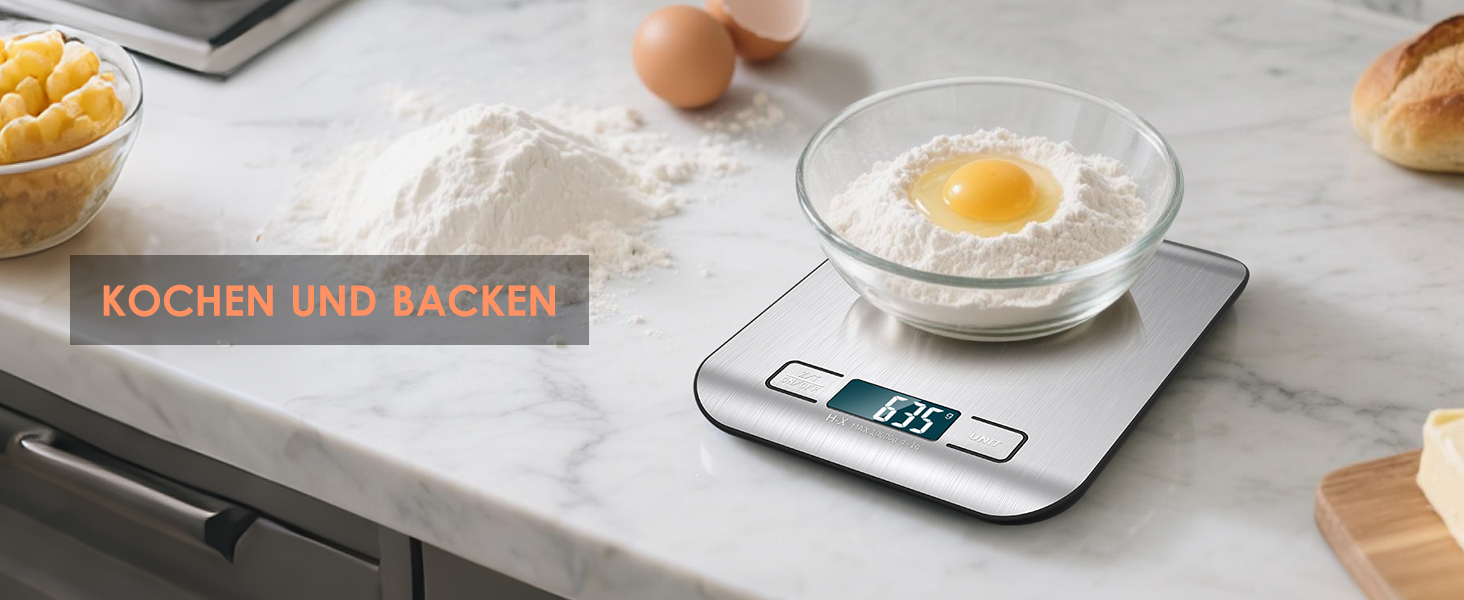 Цифрова кухонна вага 10 кг з LCD дисплеєм та функцією тарування, для випічки, приготування їжі та зважування ювелірних виробів, 1г, срібна, K1H