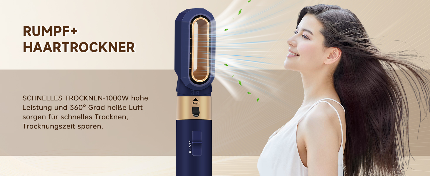 Фен-щітка 6 в 1 для волосся: стайлер, плойка, об'єм, локони