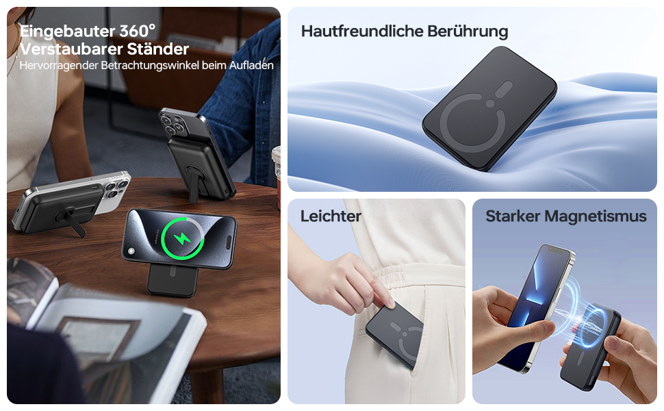 Powerbank MagSafe 12000mAh з LED-дисплеєм, 22.5W PD, USB-A вихід, Type-C вхід/вихід, чорний