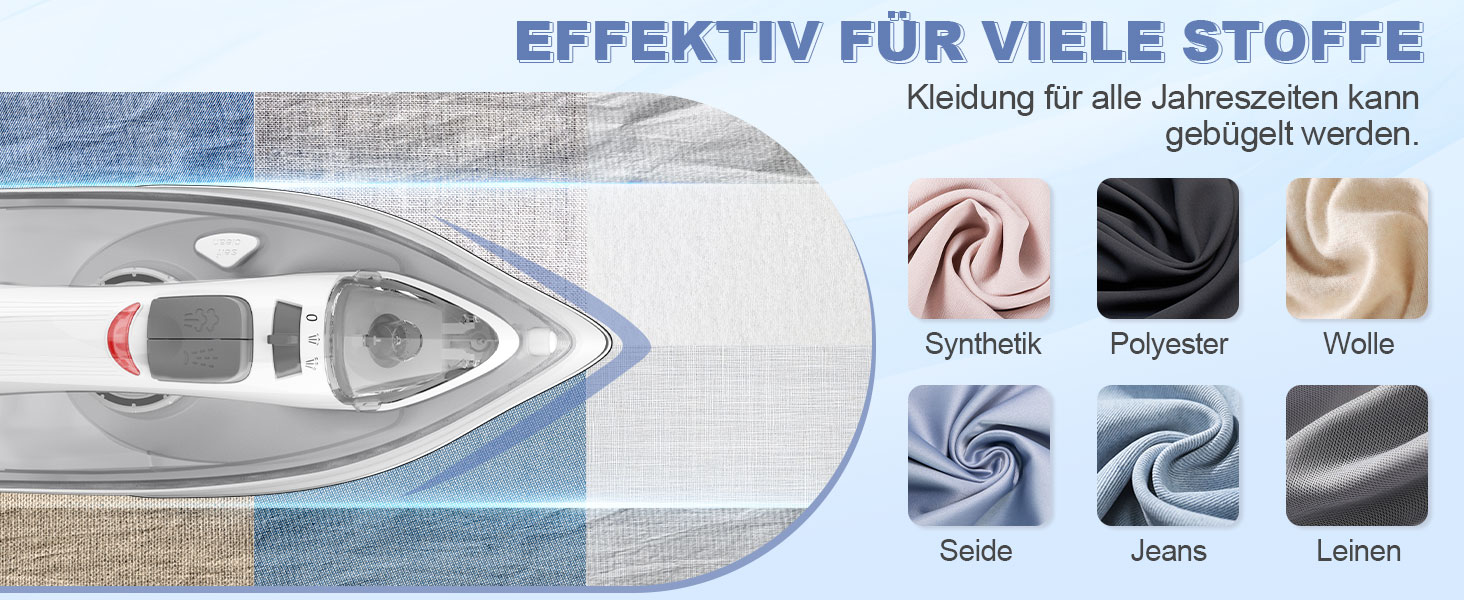 Пароочисник 2300W з антипригарною підошвою, 300 мл резервуар, постійна подача пари 25 г/хв, паровий удар 150 г/хв, самоочищення, захист від накипу та запобігання протіканню. Великий об'єм.