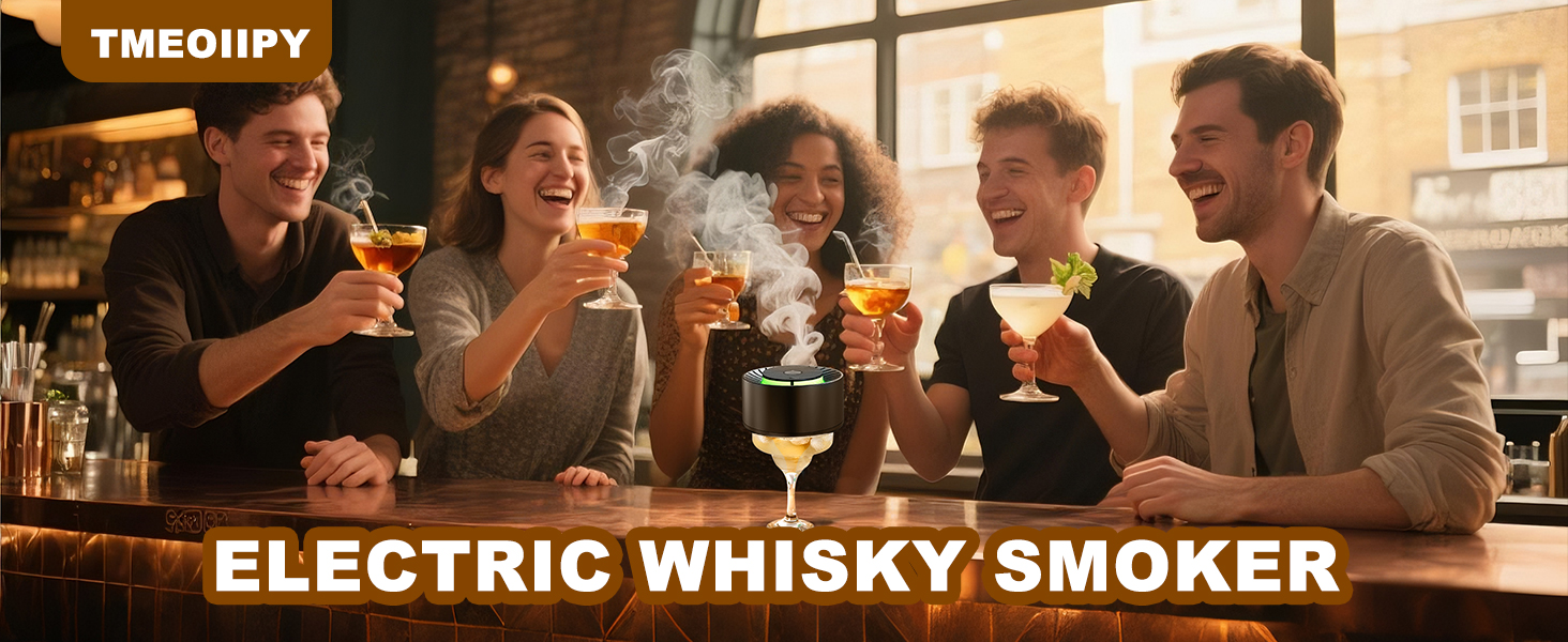 Електричний набір для копчення віскі Saturn - 6 дерев'яних чіпсів, 6 каменів для віскі, форма для льоду, перезаряджається, для бурбону, подарунок для батька, чоловіка, електричний дим для віскі + камені