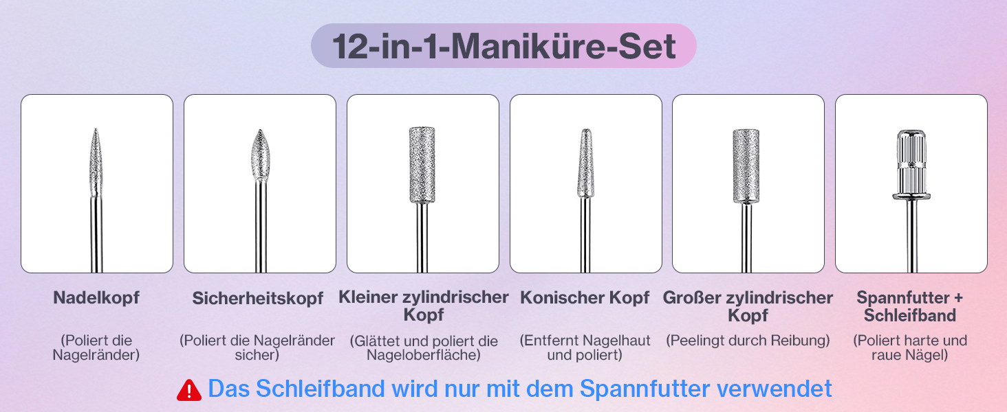 Електрична нігтьова фрезерна машинка для манікюру та педикюру, 40000 об/хв, LCD дисплей, професійний набір, фіолетовий