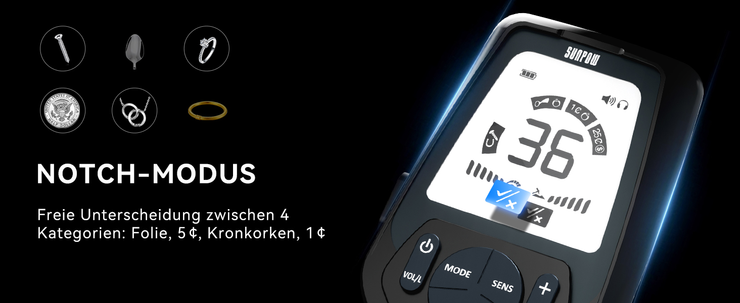 Металодетектор SUNPOW Pro Set для дорослих та дітей – професійний набір, висока точність, 4 режими пошуку, LCD-дисплей, повний комплект