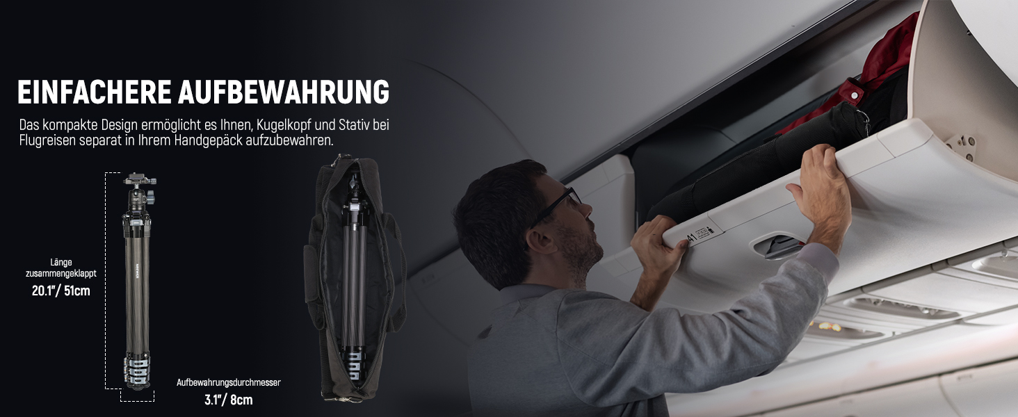 Карбоновий штатив Neewer LT36 (184 см) з кулястою головкою 360°, легкий трипід для відеокамер та фотоапаратів, Arca-Swiss QR-платформа, сумісність з Peak Design Capture V3