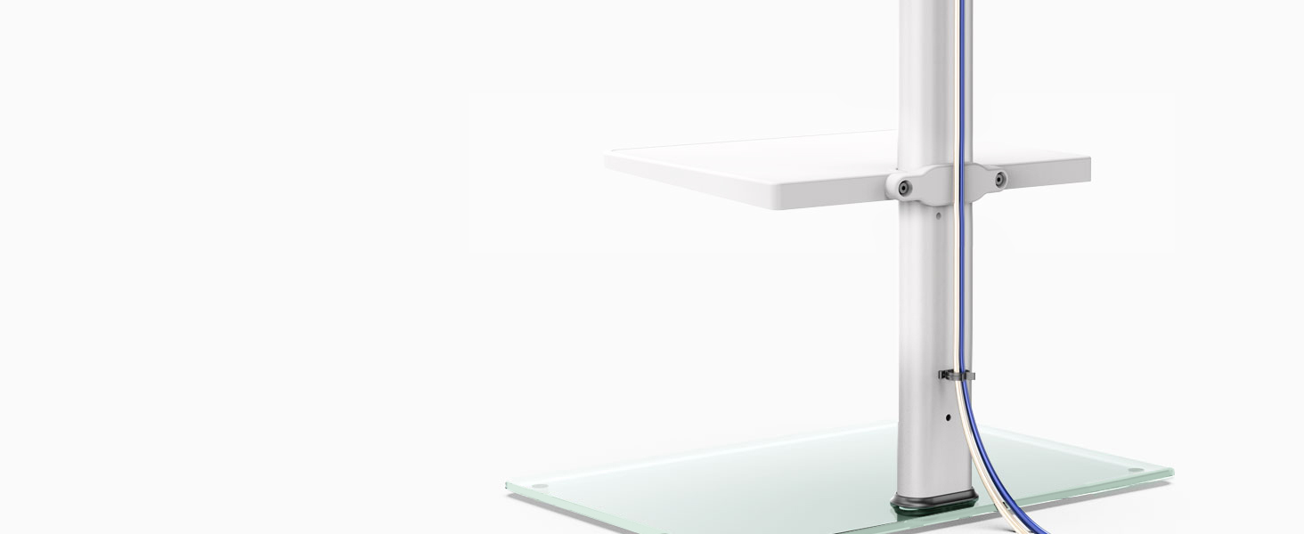 Підставка для телевізора FITUEYES біла, на підлогу, поворотна, регульована по висоті, для телевізорів 32-60 дюймів (плоских та curved), до 30 кг, VESA 600x400