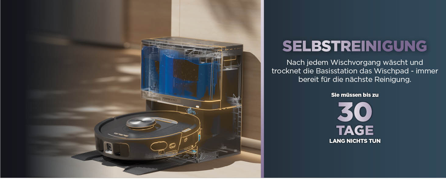 Робот-пилосос Shark PowerDetect 2-в-1 з функцією миття, NeverTouch Pro, самостійне очищення до 60 днів, LiDAR-навігація, NeverStuck, керування через додаток, RV2800ZEEU, 2 щітки, Anti-Micro Pads, 1 капсула