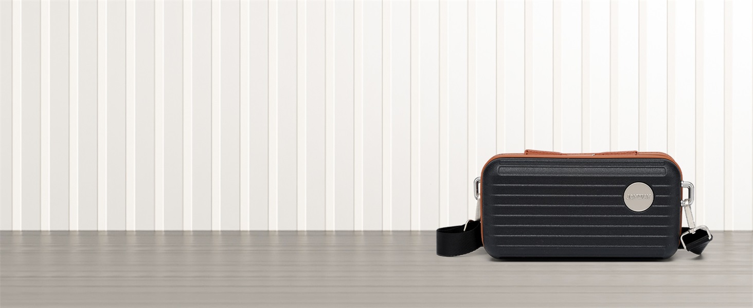 Набір валіз Joyway 5шт з жорстким корпусом, 4 колеса та TSA-замок. Включає косметичку та сумку. Білий/коричневий (Чорний/коричневий, ручна валіза 3шт)