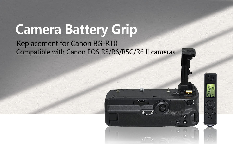 Вертикальний батарейний хват Raeisusp з бездротовим пультом 2.4G, замінник Canon BG-R10 для Canon EOS R5 R6 R5C