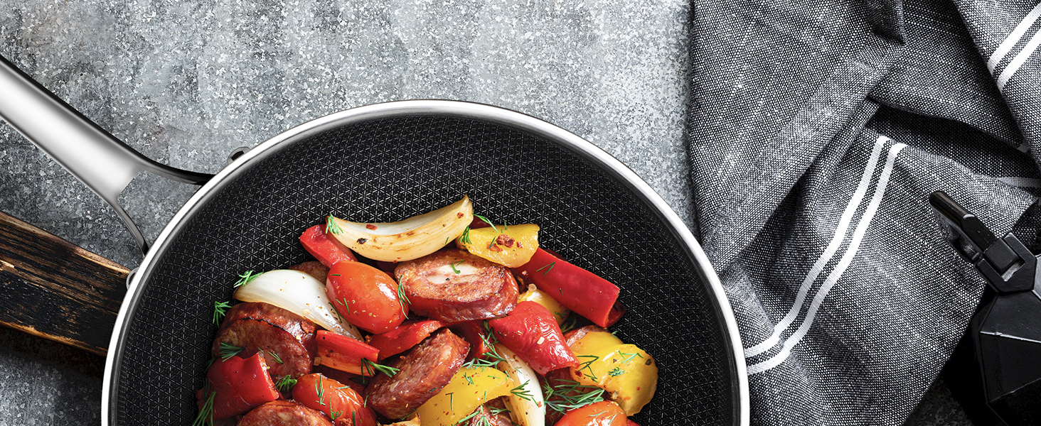 Вафельниця-вок 30 см з антипригарним покриттям, з кришкою, з нержавіючої сталі, для всіх типів плит, безпечна, можна мити в посудомийній машині