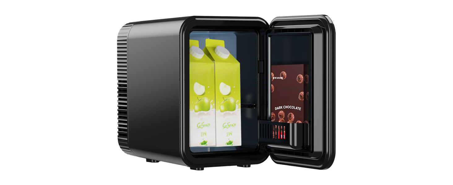 Mini холодильник Enventor 10L: для кімнати, авто, офісу. Охолодження та нагрів, 12V/220V, тихий, чорний