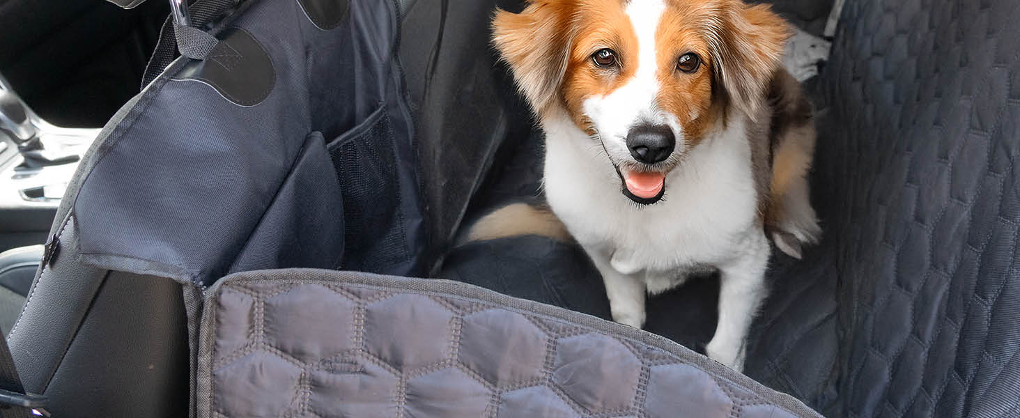 Автомобільна автодеко для собак Walser Premium Rocky, 100% водонепроникна захисна накидка на заднє сидіння з боковими захистами та оглядовим вікном, ідеальна для подорожей та транспортування малих та великих собак