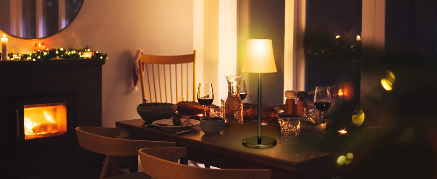 Бездротова LED лампа Suright для столу з регулюванням яскравості, 3 кольори + RGB, сенсорне керування, водонепроникність IP54, для ресторану, спальні, вечірки, кемпінгу, кав'ярні