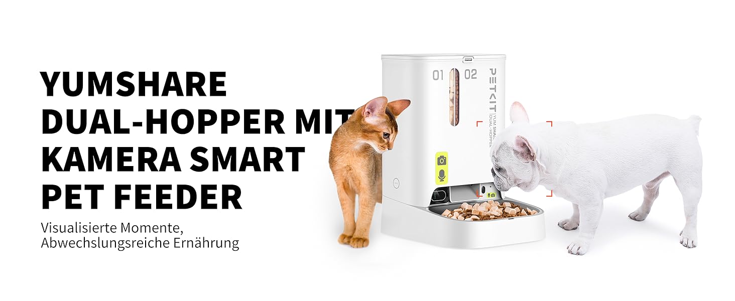 Автоматичний годівниця для котів та собак PETKIT з камерою та AI, 5л, 1-10 прийомів їжі/день, 1-30 порцій