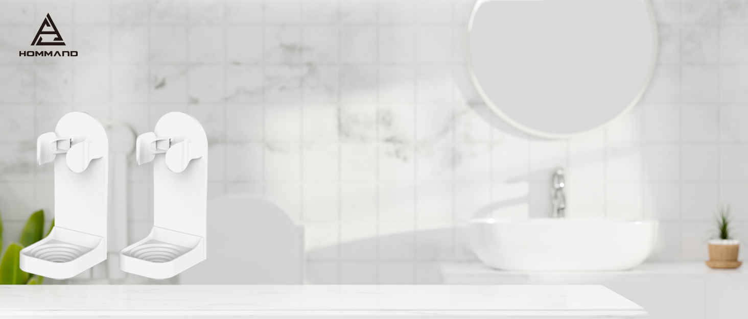 Двоматричний електричний тримач для зубних щіток HOMMAND для кріплення на стіну, чорний (2 шт.)