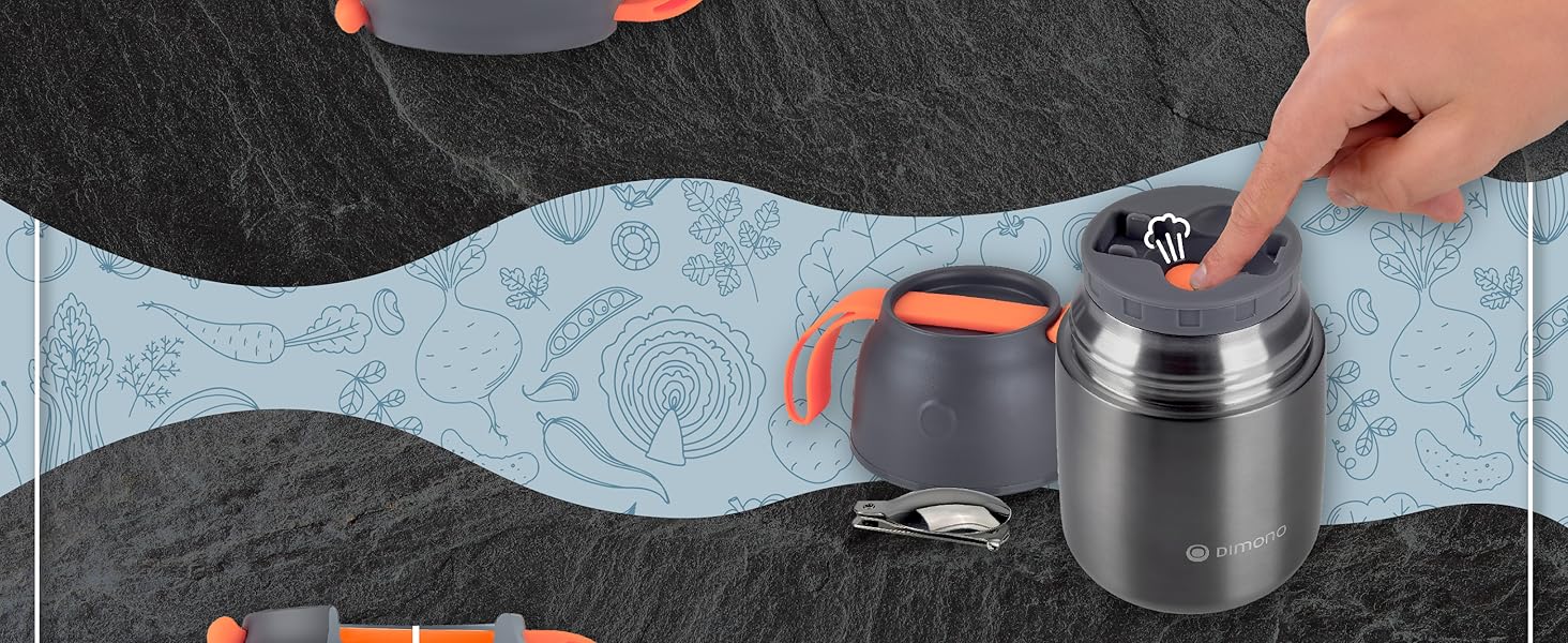 Ланч-бокс Dimono® з нержавіючої сталі (500 мл) - контейнер для їжі на виніс